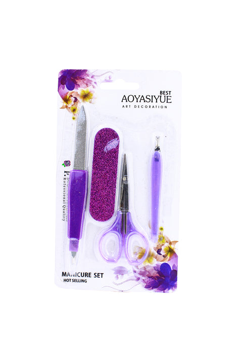 Kit de manicura compacto de 4 piezas esenciales en blíster portátil y disponible en varios colores