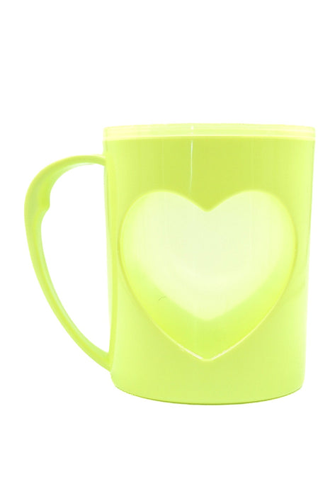 Taza de plastico para cepillo de dientes con diseño de corazon colores varios