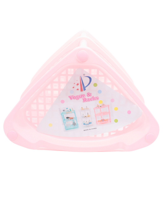 Estante organizador para baño o tocador con 3 niveles diseño triangular colores varios