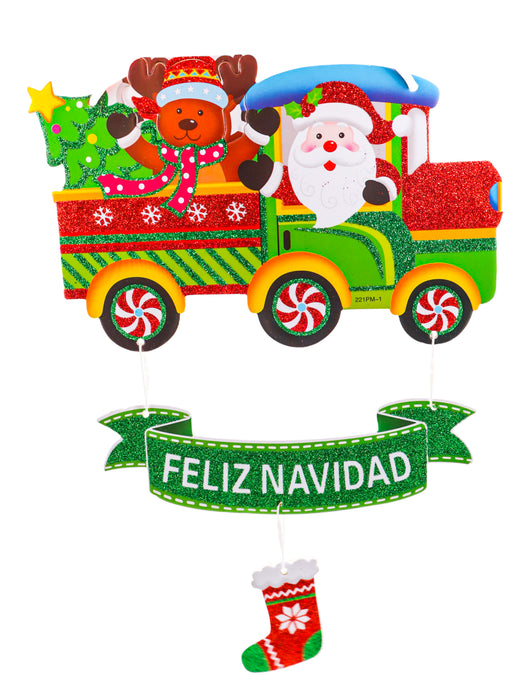 Adorno decorativo colgante navideño con diamantina diferentes diseños