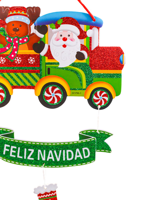 Adorno decorativo colgante navideño con diamantina diferentes diseños