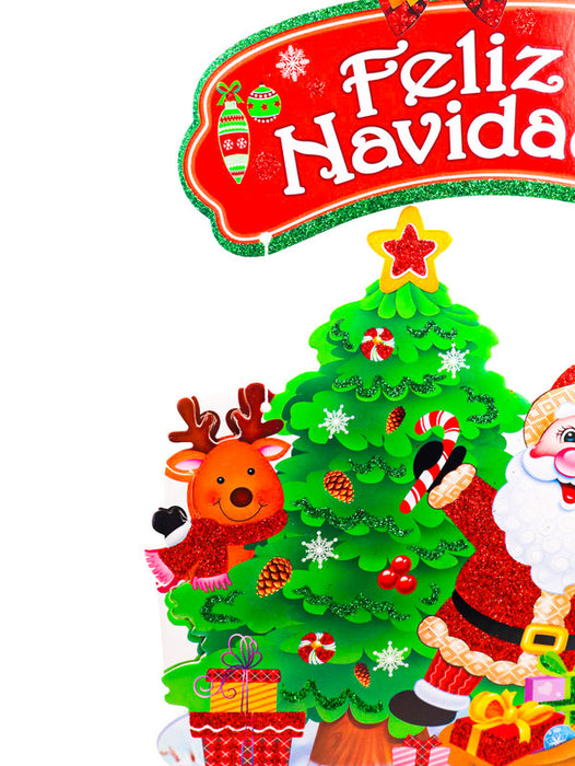 Adorno colgante con tematica de navidad en varios modelos para decorar paredes, puertas o ventanas