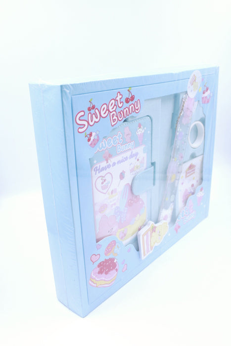 Kit de diario con articulos de papeleria sweet bunny colores varios 5 piezas