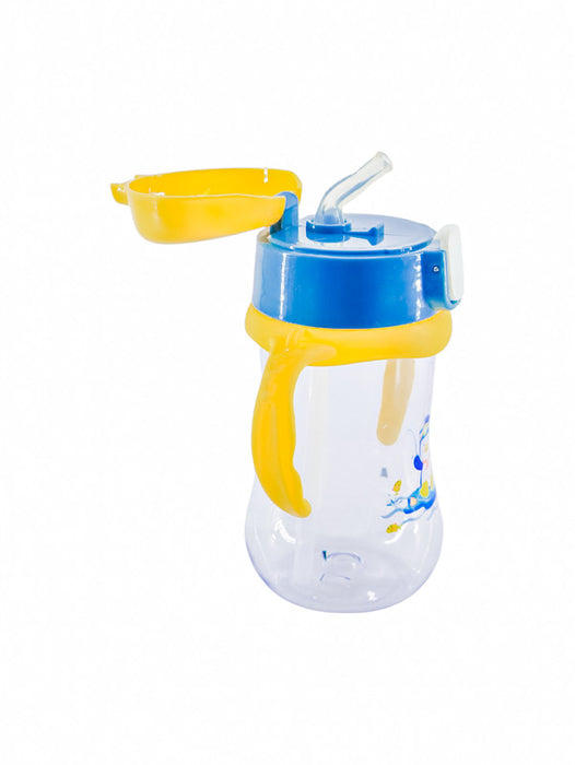 Vaso entrenador para bebé con popote de silicona en colores varios