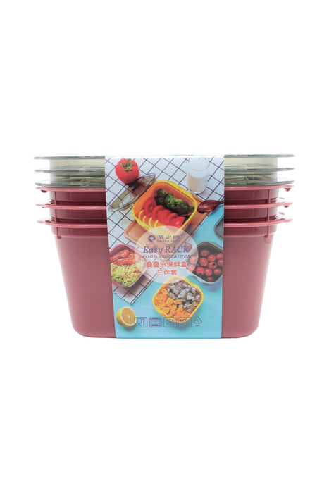 Paquete de 3 toppers de plastico resistente color solido con tapa a presion ahumada ideal para almacenamiento y organizacion