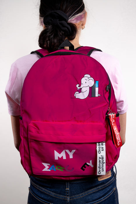 Mochila escolar con diseño de elefante colores varios