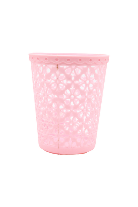 Canasta multiusos con un estilo de vaso y un diseño floral en colores varios