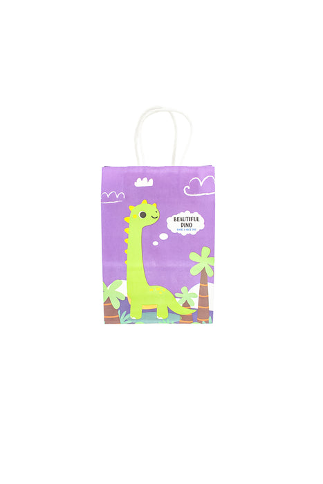 Bolsa de regalo de papel con divertidos diseños de dinosaurios en colores varios