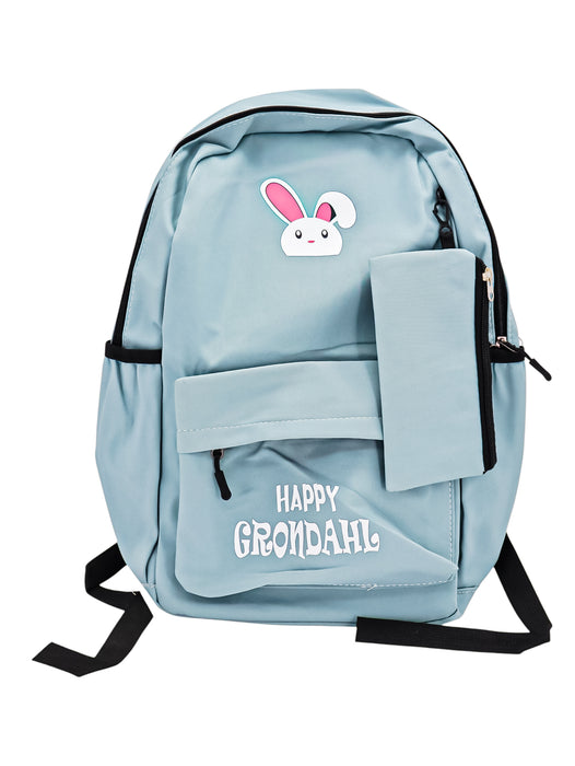 Mochila happy grondahl con estampado de conejo en colores varios incluye lapicera de tela