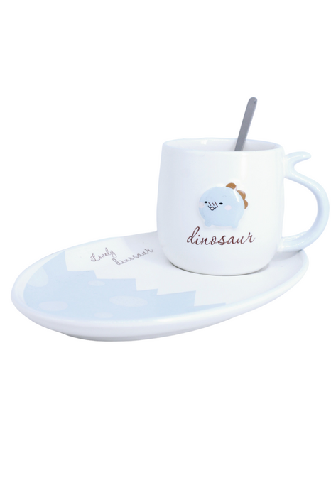 Taza de cerámica para café o té con diseño bebé dinosaurio en varios colores