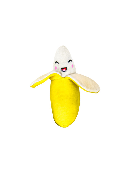 Mordedera para mascotas con forma de platano y sonido chirriante ideal para razas pequeñas y medianas