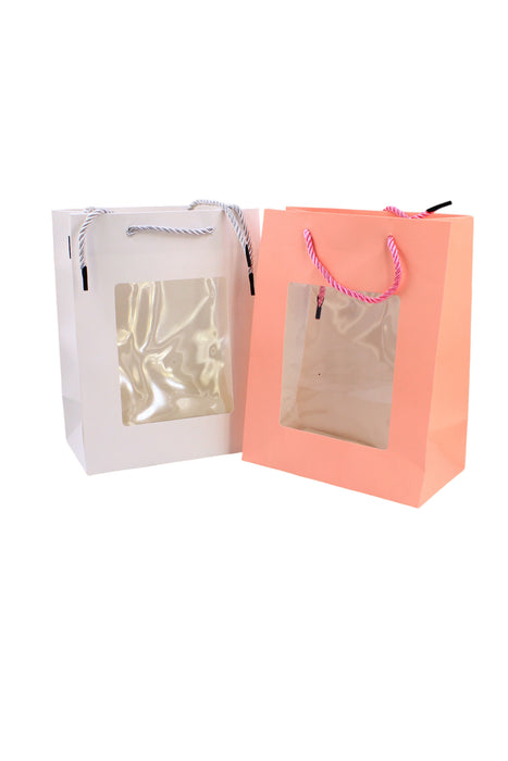 Paquete de bolsas para regalo con frente de acetato Y asas de agujeta elegancia y versatilidad para presentar tus obsequios 12 piezas