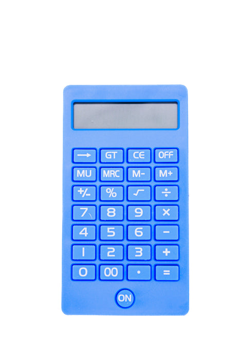 Calculadora con múltiples funciones matemáticas en colores varios