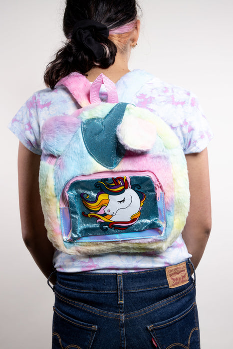 Mochila para infantes con figura de unicornio diseño arcoiris en modelos varios