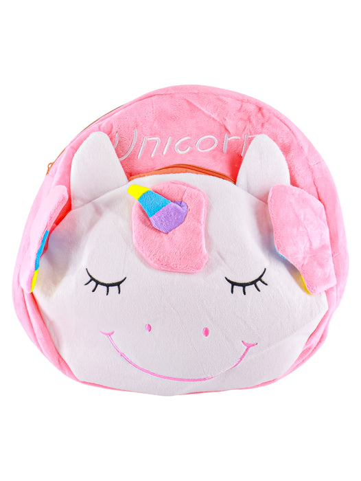 Mochila de cara de unicornio durmiendo en colores varios.