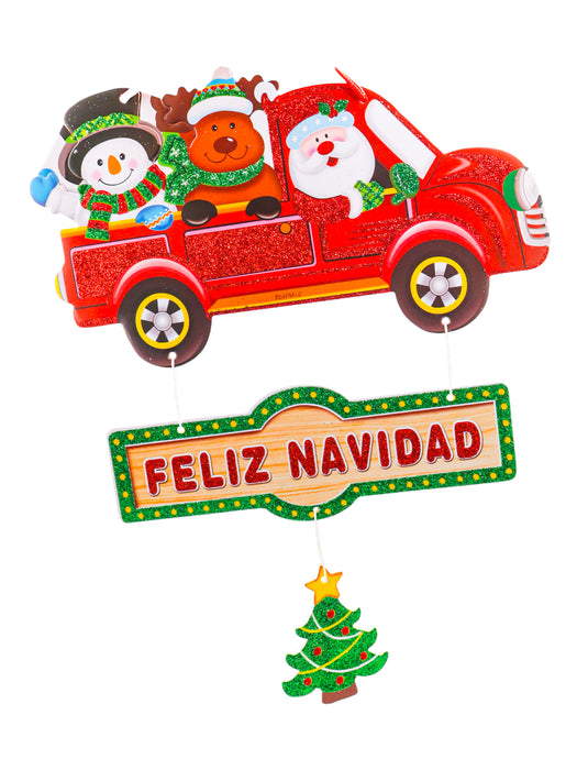 Adorno decorativo colgante navideño con diamantina diferentes diseños