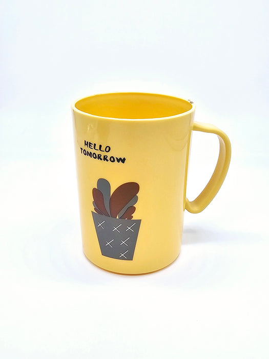 Taza de plástico para cepillo de dientes con diseño inicio de día en colores varios