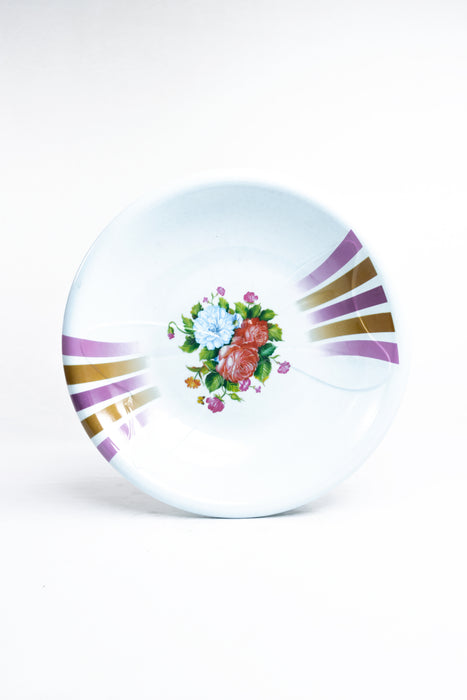 Plato hondo de melamina diseño camino real multicolor para mesa contemporánea
