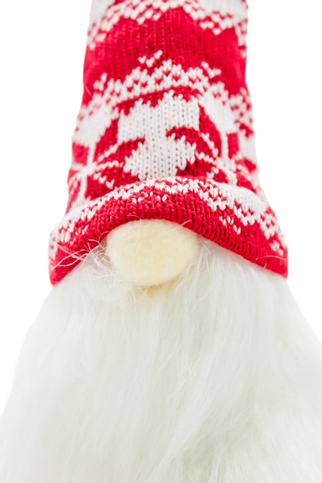 Adorno navideño de cara de duende en tela con barba blanca y gorro festivo con diseños diferentes