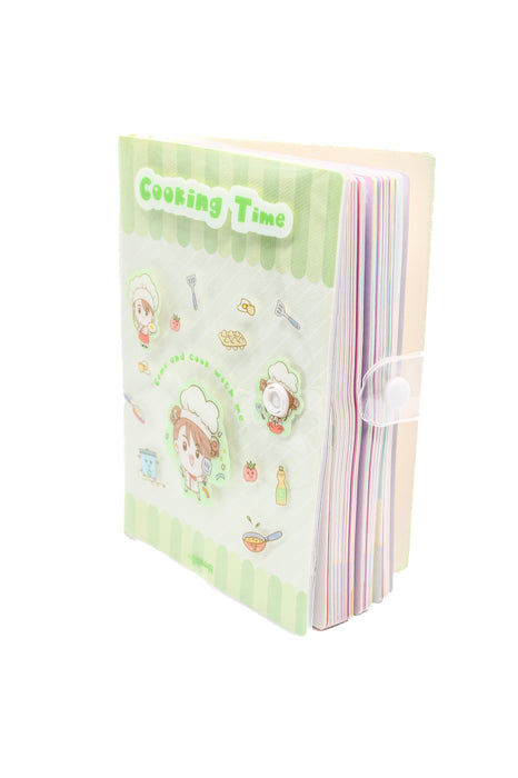 Cuaderno de notas plastificado con hojas decoradas