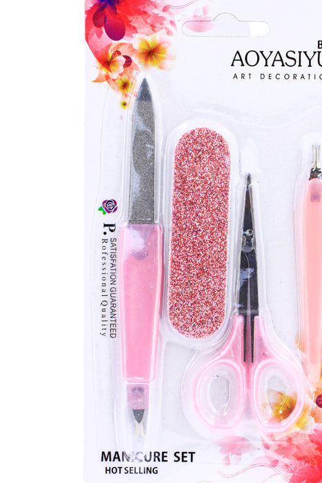 Kit de manicura compacto de 4 piezas esenciales en blíster portátil y disponible en varios colores