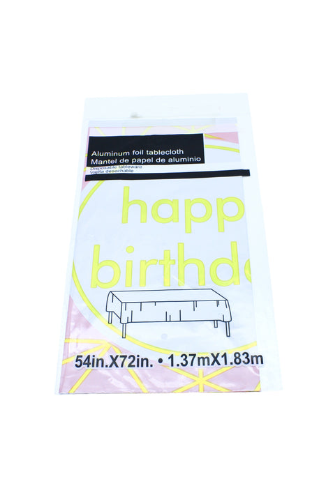 Mantel metálico decorativo para fiestas con mensaje happy birhtday en diferentes colores