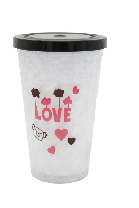 Vaso venti de gel de hielo aislado de doble capa con slogan variado