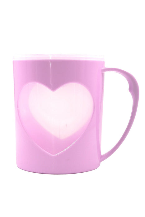 Taza de plastico para cepillo de dientes con diseño de corazon colores varios