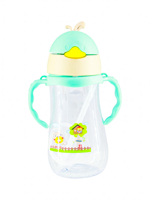 Botella con asas para infantes con modelo de pingüino en colores pastel varios