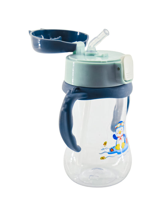 Vaso entrenador para bebé con popote de silicona en colores varios