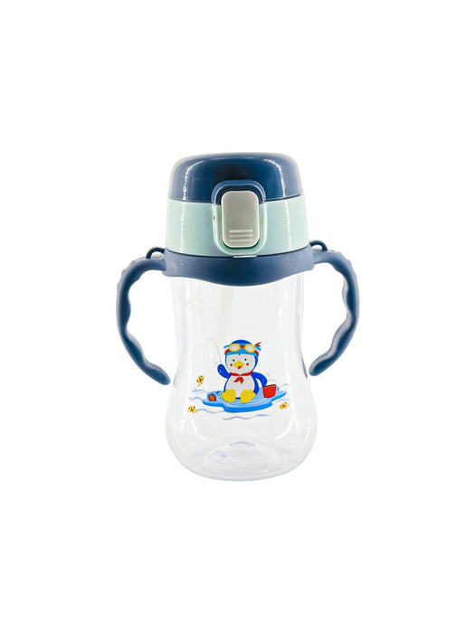 Vaso entrenador para bebé con popote de silicona en colores varios