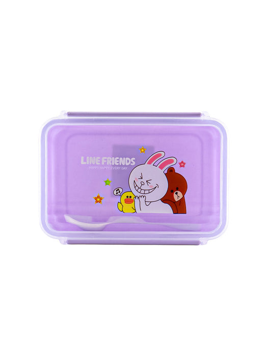 Topper rectangular con tapa transparente y cuchara para almacenar diferentes alimentos