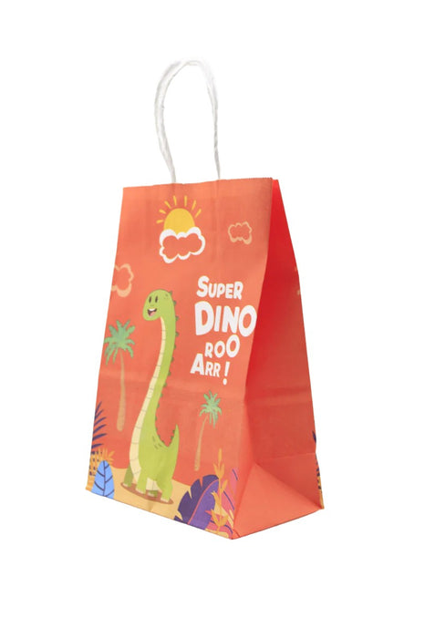 Bolsa de regalo de papel con divertidos diseños de dinosaurios en colores varios