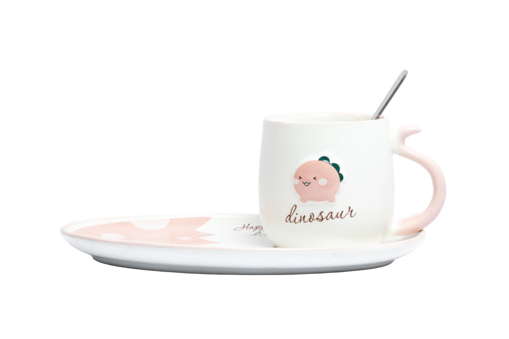 Taza de cerámica para café o té con diseño bebé dinosaurio en varios colores