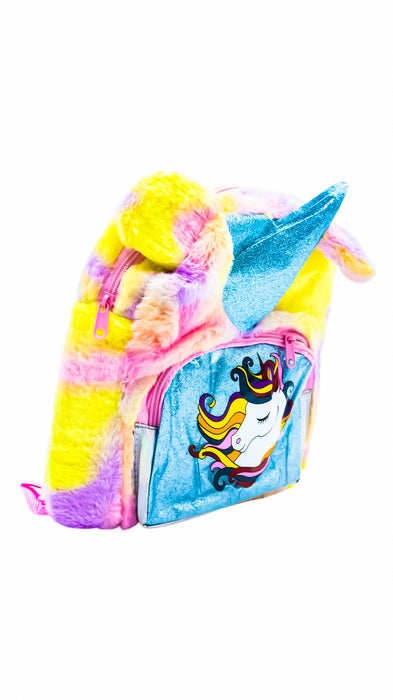 Mochila para infantes con figura de unicornio diseño arcoiris en modelos varios