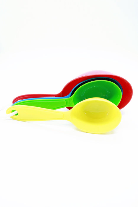 Set de tazas medidoras de plastico con mango para mayor estabilidad colores varios