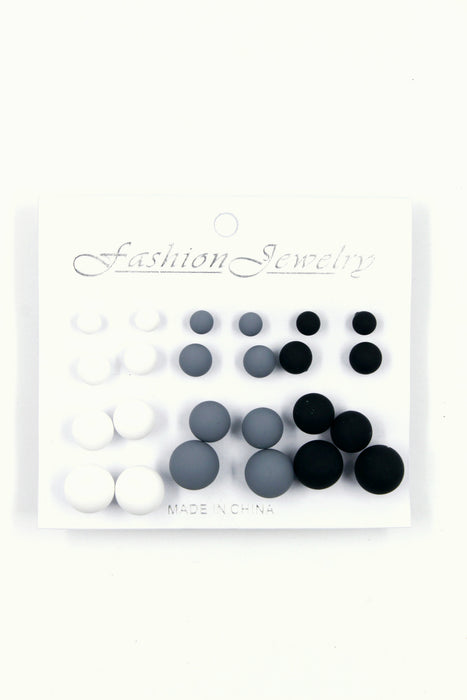 Paquete de aretes de perla negro y otros colores 12 piezas.