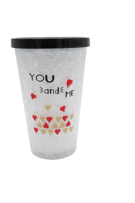 Vaso venti de gel de hielo aislado de doble capa con slogan variado