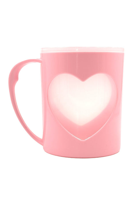 Taza de plastico para cepillo de dientes con diseño de corazon colores varios