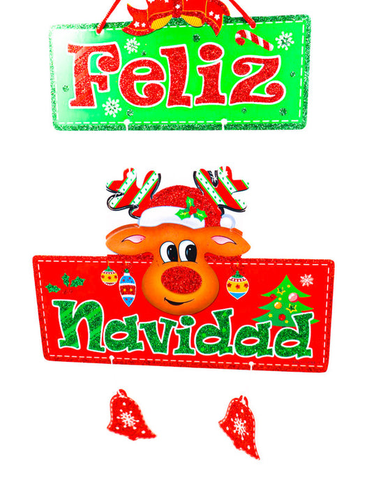 Adorno colgante con tematica de navidad en varios modelos para decorar paredes, puertas o ventanas