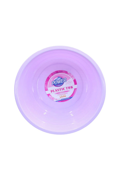 Tina circular grande de plastico resistente diseño liso con acabado barnizado en colores varios