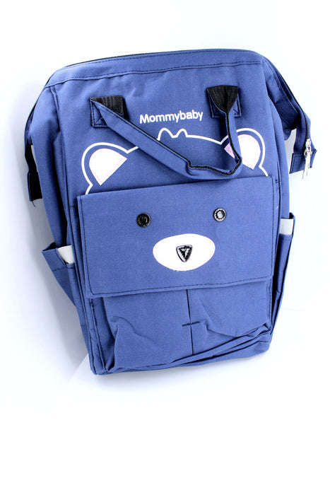 Mochila pañalera "mommy baby" con diseño de oso colores varios 1 pieza