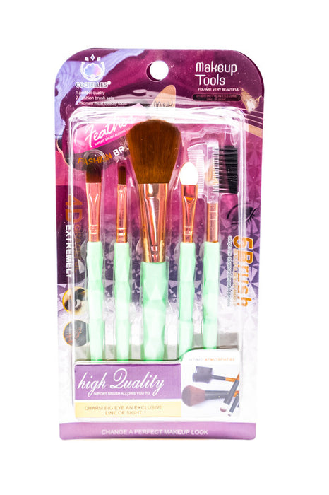 Kit de brochas de maquillaje 5 piezas en colores varios perfectas para tu rutina de maquillaje