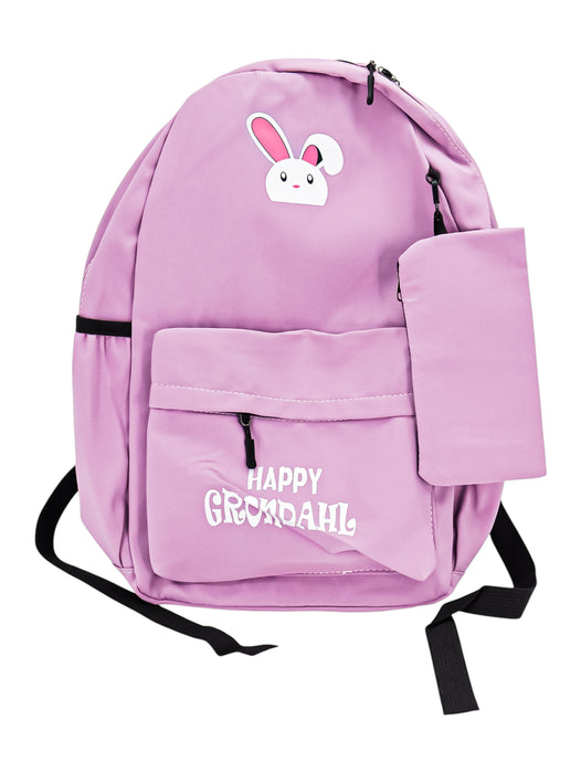 Mochila happy grondahl con estampado de conejo en colores varios incluye lapicera de tela