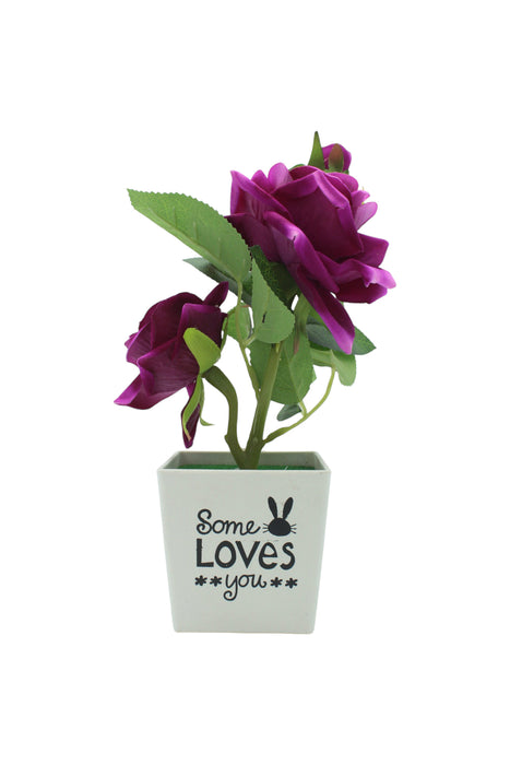 Maceta some loves you con rosas artificiales decorativas en colores varios