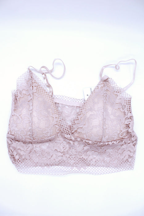 Bralette de encaje con cuello en V y tirantes delgados ajustables en diferentes colores 1 pieza