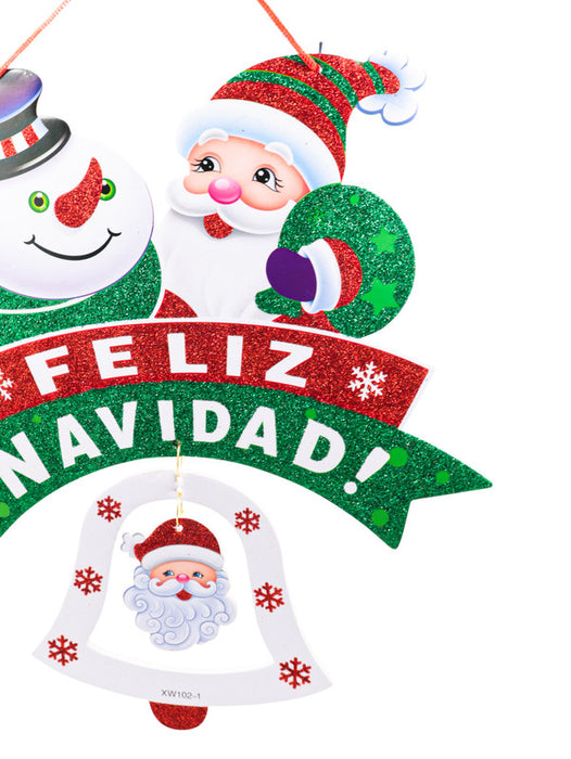 Adorno colgante con tematica de navidad en varios modelos para decorar paredes, puertas o ventanas