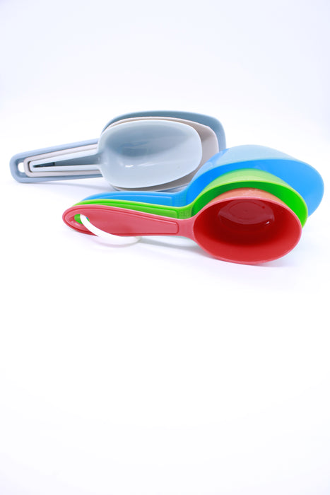 Set de tazas y palas medidoras tu aliado esencial para cocinar con precisión colores surtidos 7 piezas