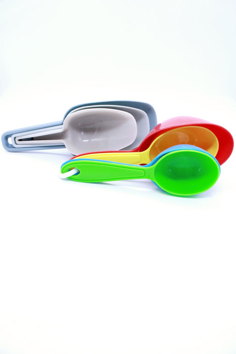 Set de tazas y palas medidoras tu aliado esencial para cocinar con precisión colores surtidos 7 piezas