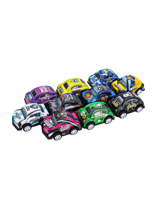 Set de 10 carritos de juguete con friccion en colores surtidos perfectos para hacer carreras